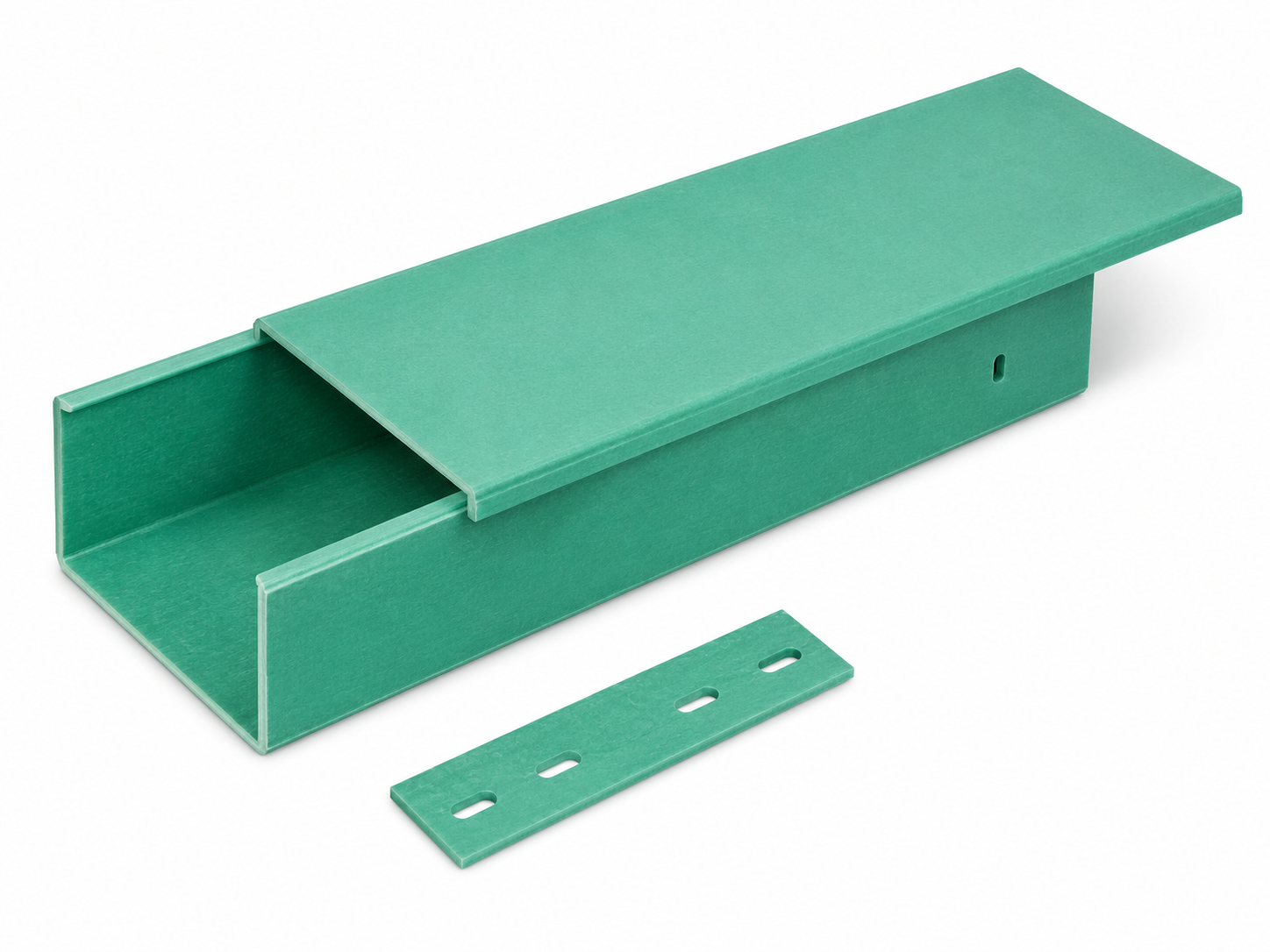 FRP Solid Bottom Cable Tray with Cover product image
