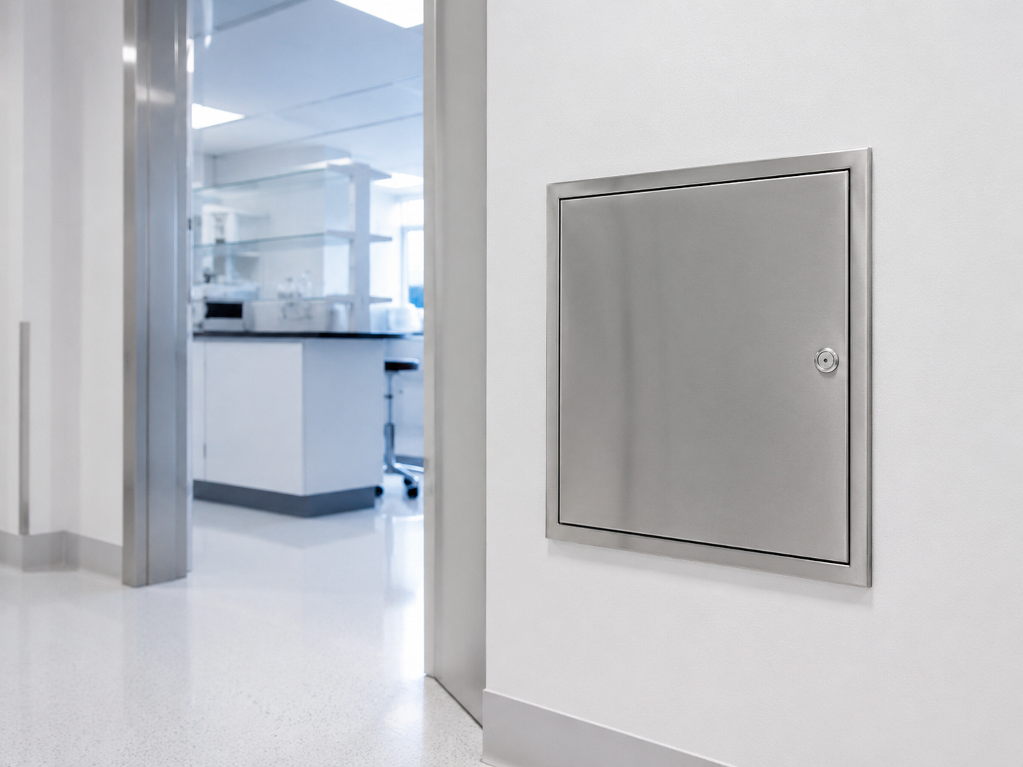 Hospitals and Laboratories metal access panel application